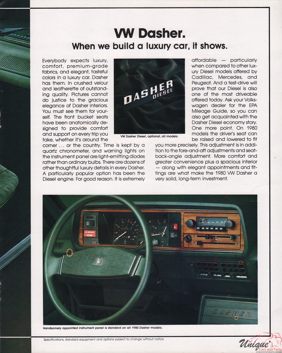 1980 VW Dasher Brochure Page 4
